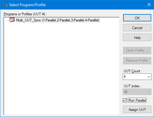 4 UUTs running in parallel mode